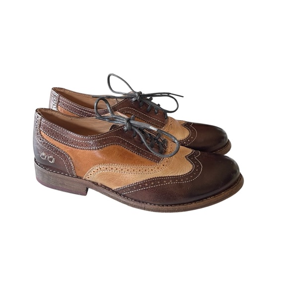 Bed Stu Shoes - Bed Stu Cobbler Two-Tone Brown and Tan Oxfords